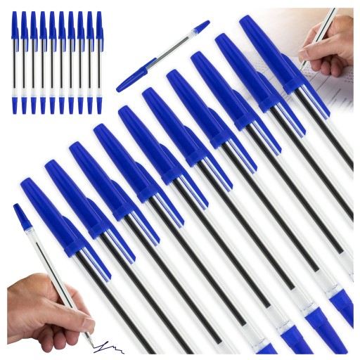 BALLPOINT modrá 1mm sada priehľadná sada 10 kusov písacích dielov