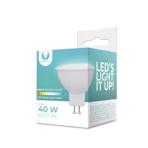 LED žiarovka GU5.3 MR16 6W 12V 4500K 400lm 120° FL