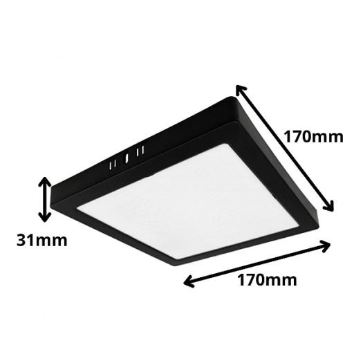 Svietidlo Plafon LED stropné svietidlo s povrchom 12W 4000K neutrálne 17x17cm