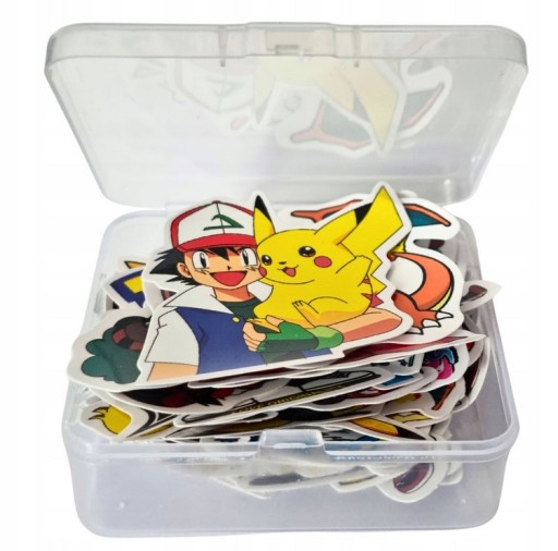 Nálepky Pokémon s Pikachu Sada 50 kusov v kufríku Nálepky pre dieťa ako darček