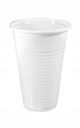 PLASTOVÉ HRNČEKY 200ml biely pohár na pitie 100 ks