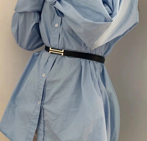 Dámsky tenký elegantný čierny retro kožený opasok