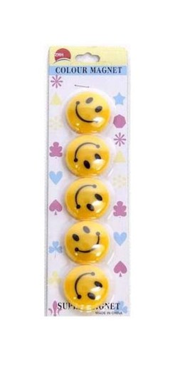 SMILE EMOTIONS ŽLTÉ MAGNETY NA CHLADNIČKU SADA 5 MAGNETOV