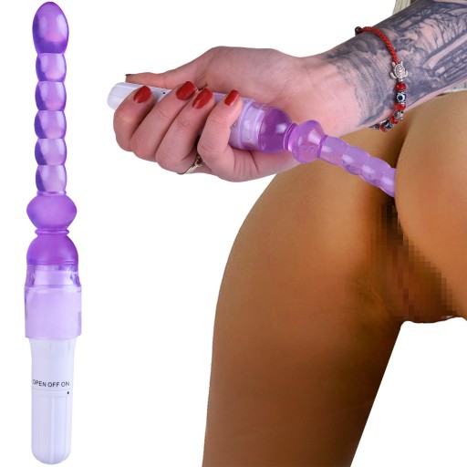 JEMNÝ TENKÝ ANÁLNY GÉLOVÝ VIBRÁTOR S GUĽAČKAMI