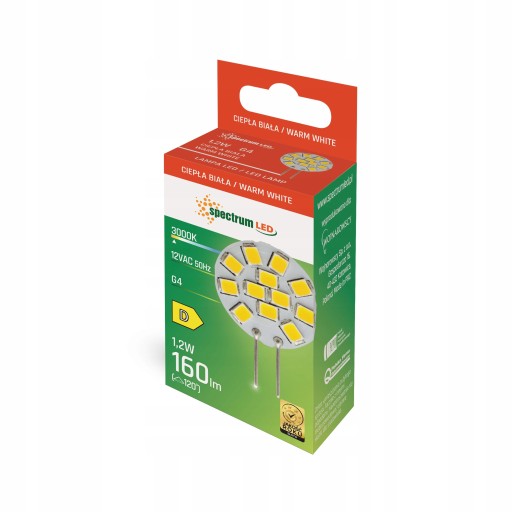 LED žiarovka G4 12V 1,2W 20mm TEPLÁ WW