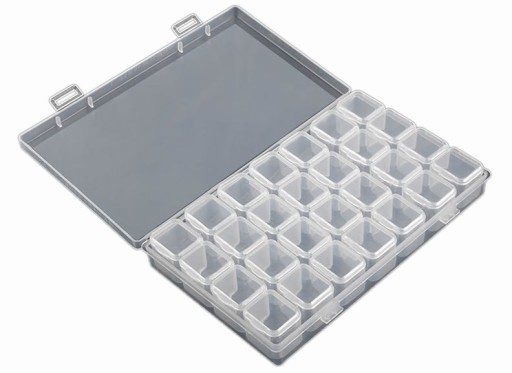 ORGANIZÁTOR VIAZAČ NA MALÉ KORÁLKY, SKRUTKY PLASTOVÁ NÁDOBKA 8v1