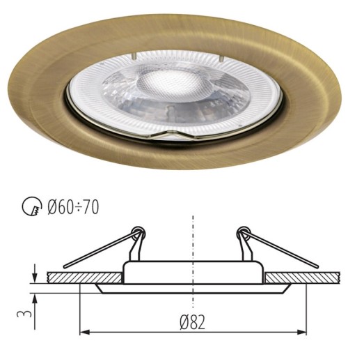 Kanlux stropný LED dekoratívny bodový krúžok Argus 10W mosadz