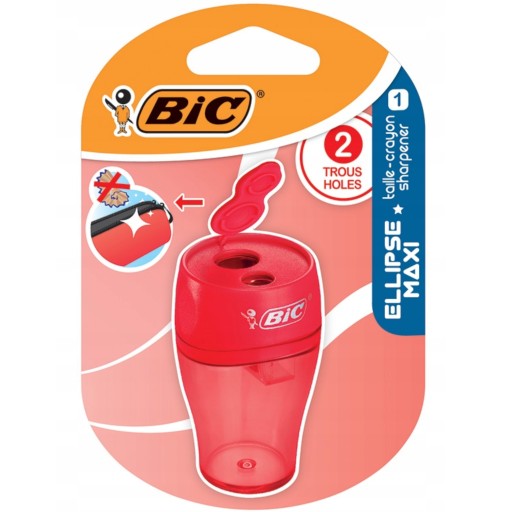 BIC školské strúhadlo na ceruzky 2 otvory čepeľ 8 mm 10,2 mm červená