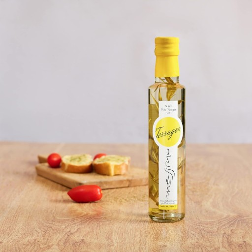 Grécky biely vínny ocot s estragónom Messino, aromatický ocot do jedál