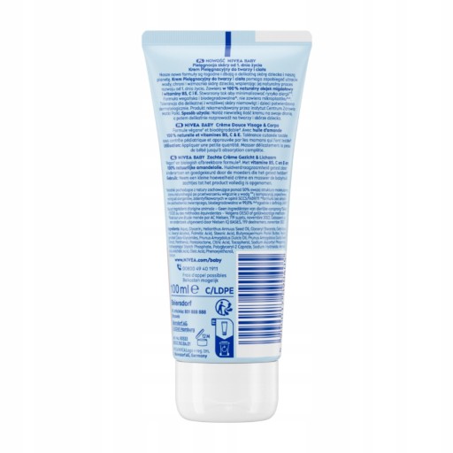 NIVEA BABY Krém pre deti, dojčatá, starostlivosť o tvár, ruky a telo, 100 ml