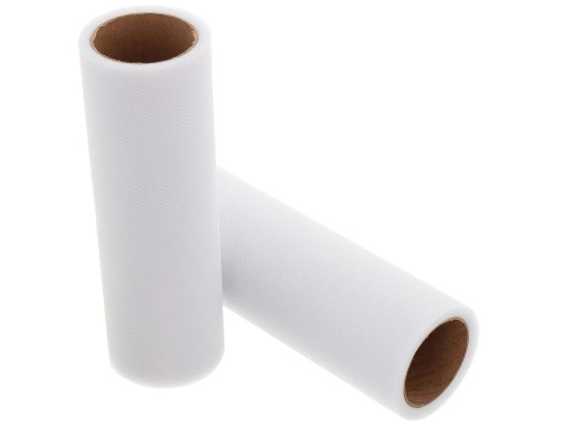 Ozdobný tyl na rolke na svadobnú výzdobu, svadobné hostie, 15cm 9m biely