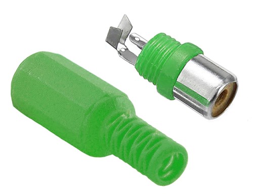 RCA/CINCH zásuvka pre plastový kábel, zelená, 50 ks