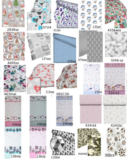 Plochá bavlnená látka, vzory materiálu, 0,5 m, mix