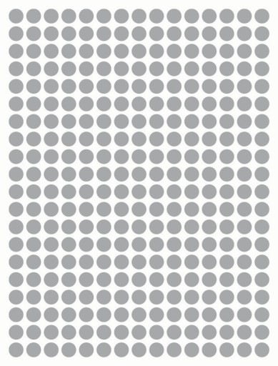 Nálepky CIRCLES Bodky 1cm 300ks Strieborná