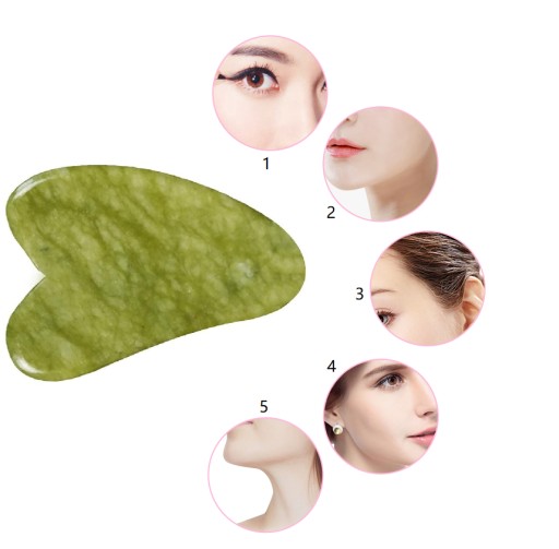ROLEČOVÝ MASÁŽER JADE KAMEŇ NA TVÁR + GUA SHA
