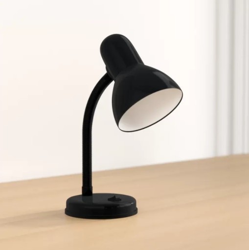 Stolná LED lampa na čítanie E27, nastaviteľný vypínač, kábel