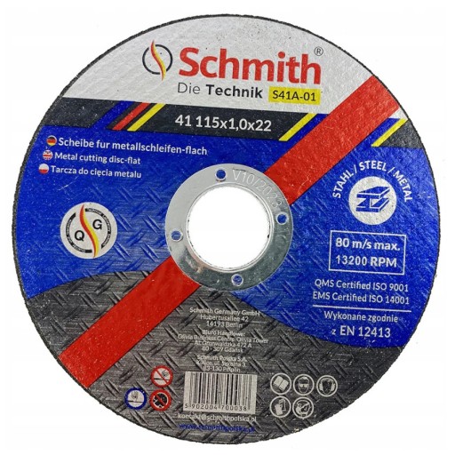 Kovový rezací kotúč 115x22 mm Schmith