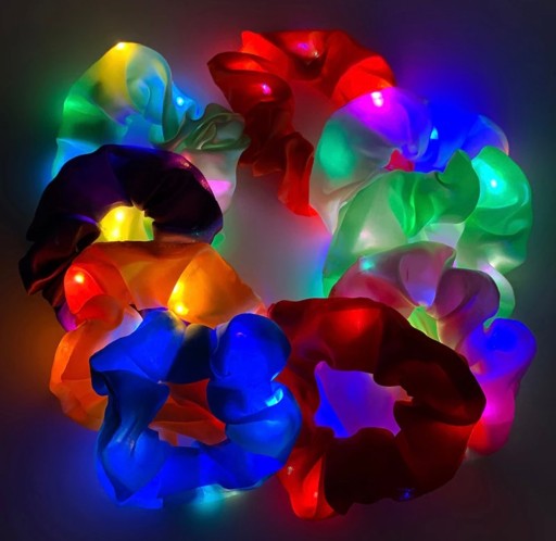 Svietiaca LED scrunchie červená