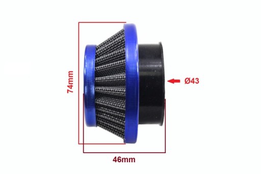 Modrý kross cross quad Fi 42mm kužeľový filter