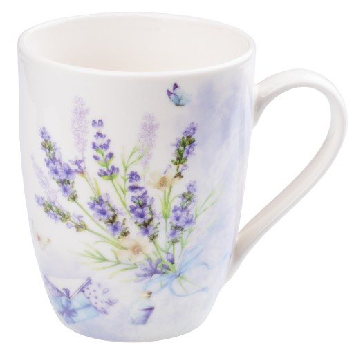 PORCELÁNOVÝ hrnček s rúčkou NA KÁVU A ČAJ DARČEK 320ml LEVANDUĽA
