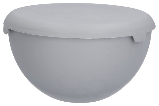 KUCHYŇSKÁ 3L miska plastová s pokrievkou, šedá, veľká, Ø24,5 cm, univerzálna