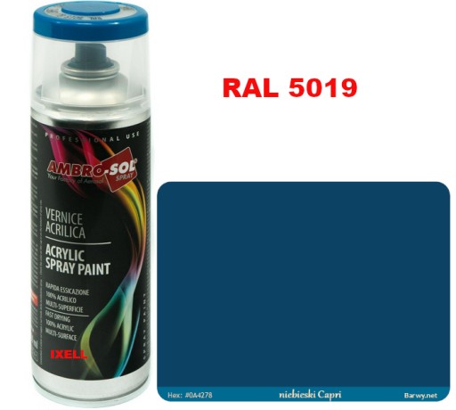 RAL 5019 AKRYLOVÝ LAK SPREJ modrý LESK 1233
