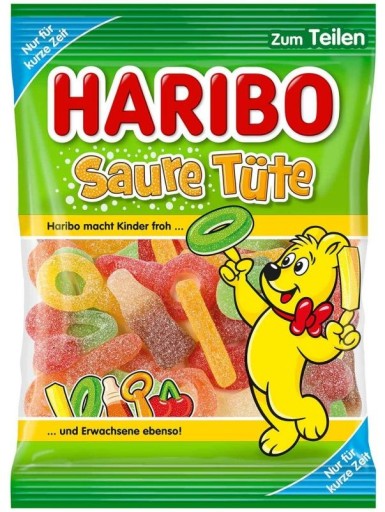 HARIBO Saure Tute Fruit Sour Cola Jelly 175g
