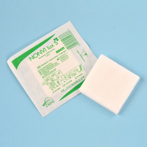 KOMPRESNÁ STERILNÁ MERAČKA OBRYS NONVI lux S OBLIEVKA 10 x 10 cm 100 ks.