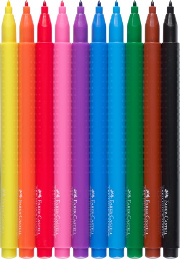 Trojhranné fixy Faber-Castell zo série Grip, 10 farieb