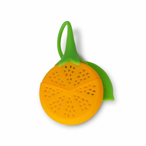 Silikónový TEA INFUNER na hrnček, ORANŽOVÝ