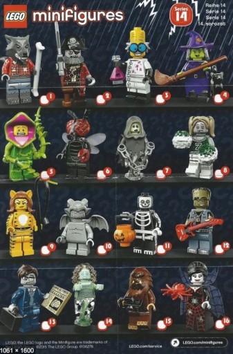 LEGO 71010 MINIFIGURES 14 ZOZNAM NÁVODOV NOVINKA