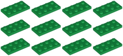 LEGO 3020 TANIER 2x4 zelená NOVINKA (15g) 12 ks.