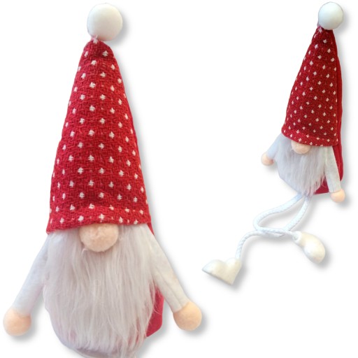 VIANOČNÝ škriatok, trpaslík, trpaslík, vianočné ozdoby so závesnými nožičkami, 30 cm