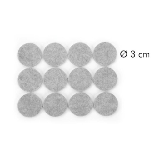 Guľaté plstené podložky - priemer 30 mm, sada 24 ks