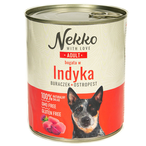 NEKKO DOSPELÉ VLHKÉ KRMIVO PRE PSA KONZERVY MORKY 800g