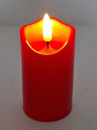 LED SVIEČKA 5CM X 9,5CM NA BATÉRIU (2XR6) ČERVENÁ + BATÉRIE
