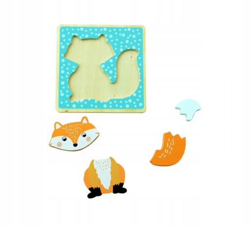 Adam Toys Drevené puzzle pre deti s líškou