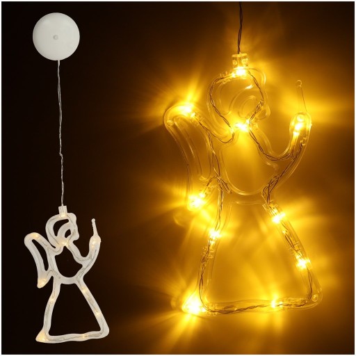 LED svetlá led závesná vianočná dekorácia anjel 49cm 10 LED