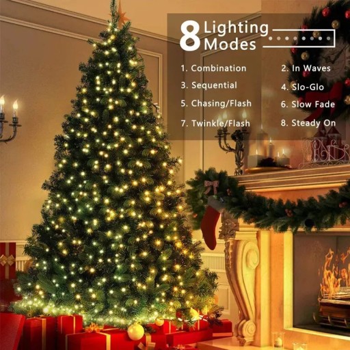 SVETLÁ VIANOČNÉHO STROMČEKA 200led 8m TEPLÉ BIELE