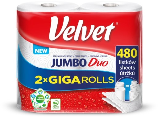 Zamatová papierová utierka JUMBO DUO A'2