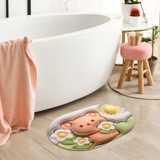 3D protišmykový absorpčný detský koberček do kúpeľne