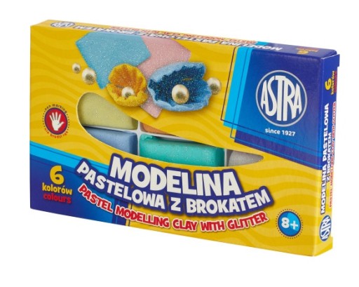 Astra modelovacia hmota 6 farieb pastelové trblietky 304118001