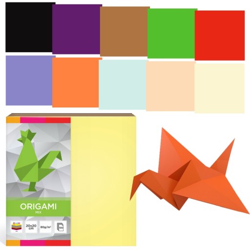 INTERDRUK origami papier 20x20 cm mix farieb 100 listov
