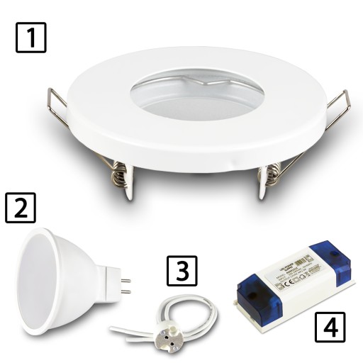Zapustené halogénové očko IP44 RIK-6 WHITE