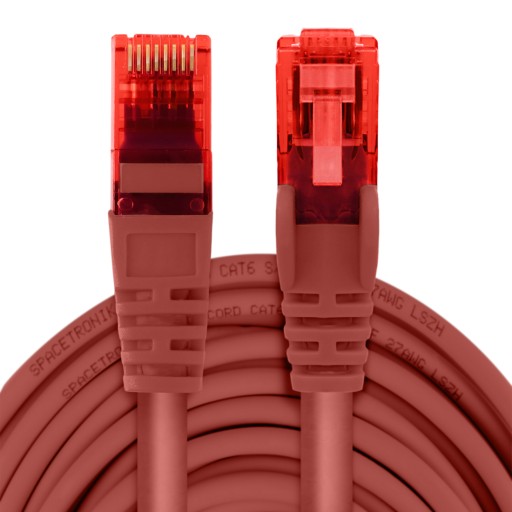 RJ45 LAN kábel CAT 6 U/UTP AWG24 červený 2m