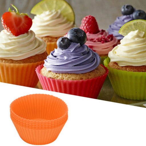 KOLÍČKY NA MUFFIN, SILIKÓNOVÉ, farebné KOŠÍKY NA MUFFIN, 6 ks.