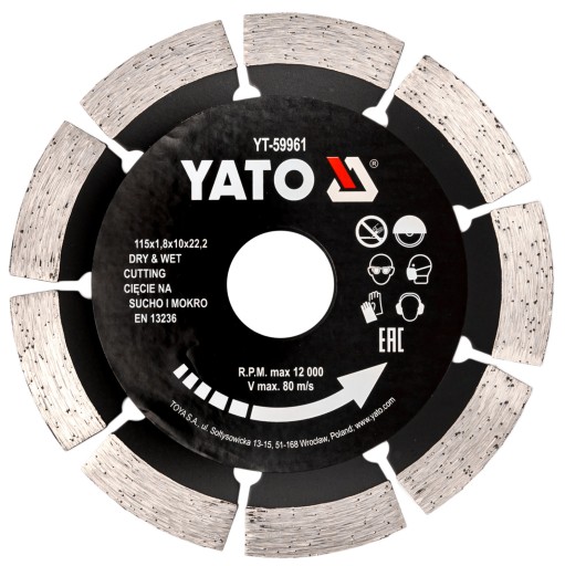 YATO DIAMANTOVÝ DISK NA BETÓN, SEGMENTOVANÝ, 115mm