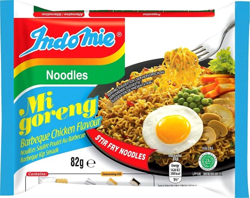 Instantné cestoviny Mi Goreng, grilované BBQ kura 80g INDOMIE
