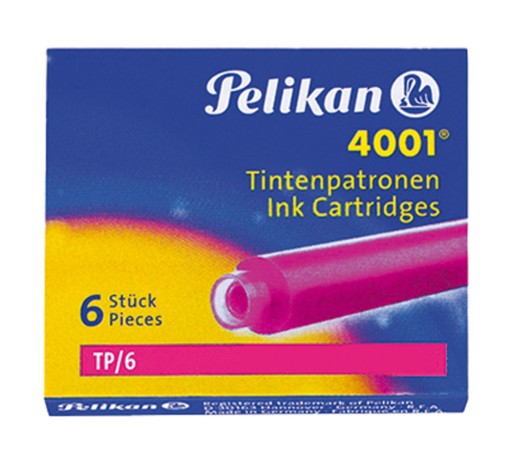PELIKAN NÁPLŇKY NA PERE KRÁTKE TP/6 6ks RUŽ