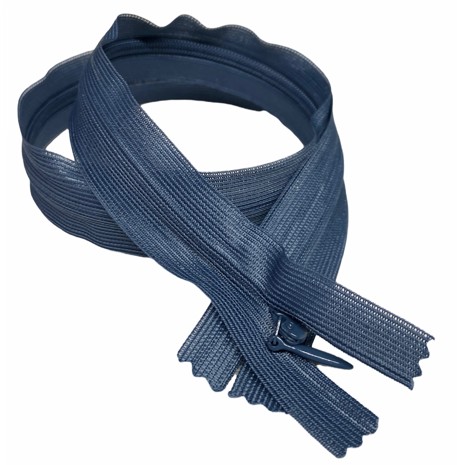 Pevný skrytý zips, tmavé rifle, 55 cm